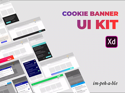 Disclaimer Cookie Banner UI Kit for Adobe XD adobepartner adobexd animation cookies free freebie madewithadobexd mobile uikit web