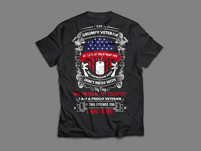 i'm a grumpy veteran american american flag american veteran graphic design illustrator memorial day merchandise t shirt t shirt design tshirt tshirt design vector veteran veterans