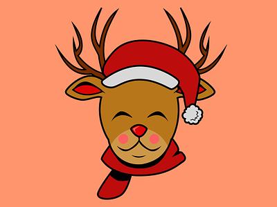 Reindeer - Daily Holiday Illustration christmas digital illustration doodleart flat illustration holiday illustration reindeer rudolph sketch vector