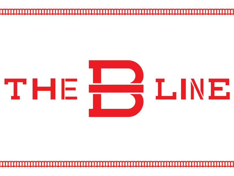 The B Line logo animated banner animated logo bourbon brand identity branding design identity kentucky liquor logo railroad text train typography