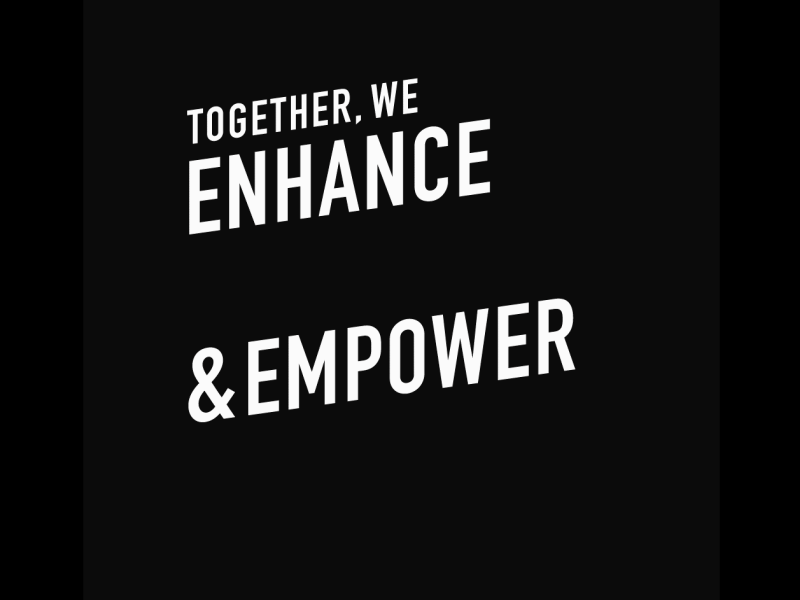 Together we enhance and empower after effects animated architecture branding community empower geometric gif graphic design identity illustrator logo design motion neon rebrand typography