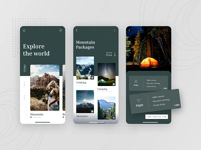 Trekking/Hiking App ⛺ app branding clean desginer design hero hikingapp home page mobile mobileapp traverlsapp ui user interface ux webdesigner