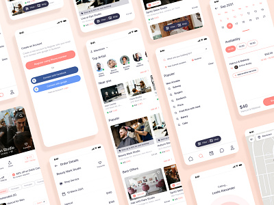 Unisex Salon mobile app UI