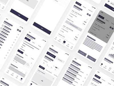 Mobile App Wireframe Design android design ios lofi wireframe mobileapp wireframe