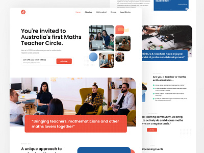 Math's Teacher Circles - Website Redesign clean community design designing group home page redesign teachers mathteachers ui user interface webapp webisite