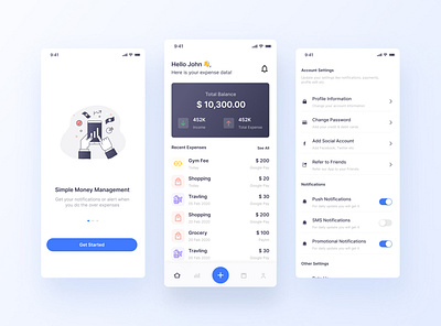 Financial Planning App💲 android app clean expensetracker figma finacialplanning ios mobileapp uiux webdesigner