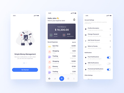 Financial Planning App💲 android app clean expensetracker figma finacialplanning ios mobileapp uiux webdesigner