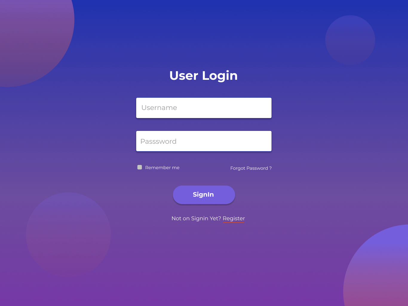 Login Page designed by vinokumar. 