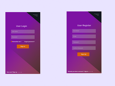 App Login Reg design figma ux vector