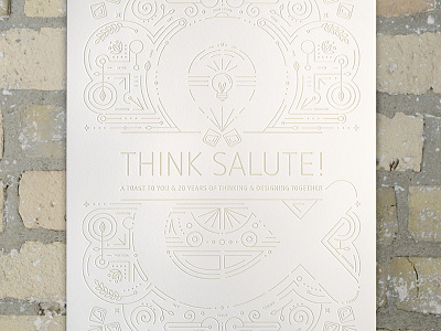 Think Salute! illustration letterpress mono line smart design