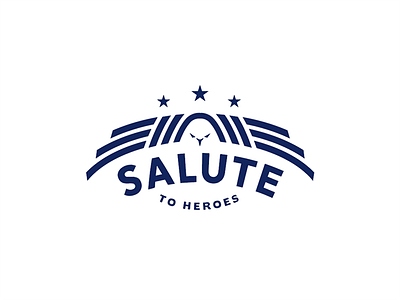 Salute Heroes eagle flag icon illustration logo memorialday