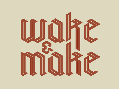 Wake & Make branding design grid illustration logo typography vector