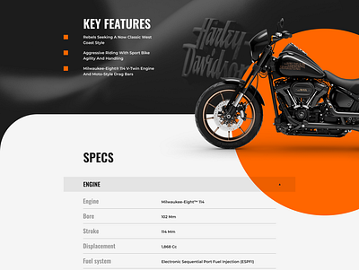 Harley Davidson website's concept design figma harley davidson uxui website