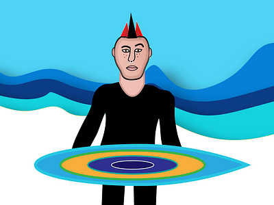 A surfer. design flat illustration illustrator vector