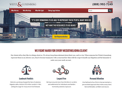 Weitz Home 800x600 full width home page lawyer website legal website site testimonial ui web website