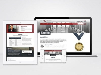 Weitz - Our Success Responsive content cover page lawyers legal website mobile responsive tablet web website