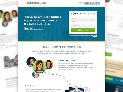 Treatment Assistance Landing Page conversion form landing page medical web