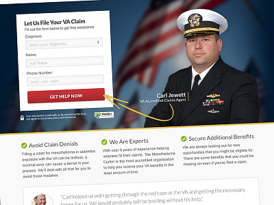 Veterans Assistance Landing Page conversion form landing page veterans web