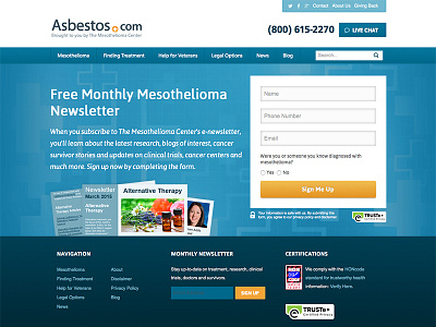 Newsletter Sign-up conversion form landing page medical newsletter web