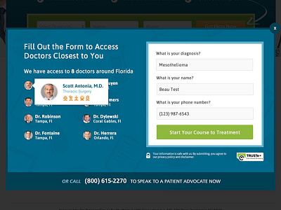 Doctor Match Lightbox Form doctors form lightbox medical website