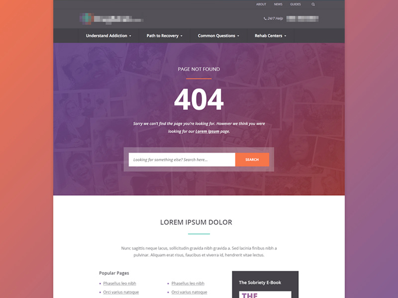 Smart 404 Page search site 404
