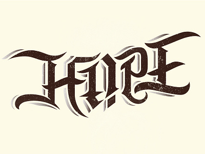 Hope-Faith ambigram lettering typography