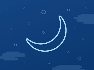 /. Starry Night Crescent ./ icon illustration moon night stars