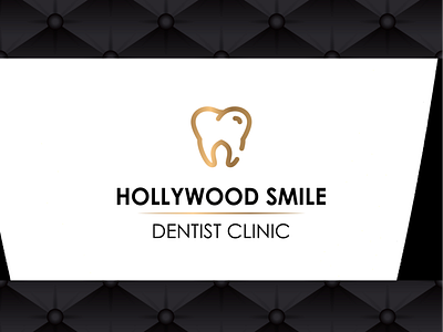 Logo for Hollywood Smile Clinique art brand branding clean dental logo dentist dentistry design flat gold icon identity illustration illustrator logo minimal teeth type typography vector