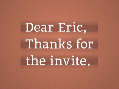 Thanks Eric! debut thanks type design typography