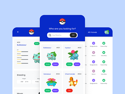 Pokémon App - User Interface app design ui ux