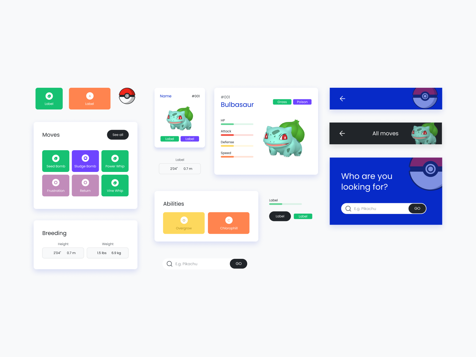 Pokémon Application - UI Components by Priscila K. on Dribbble