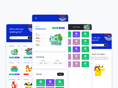 Pokédex Application - UI Look & Feel app design illustration ui ux