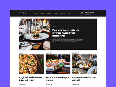 Blog design - Restaurantes no Porto design ui ux