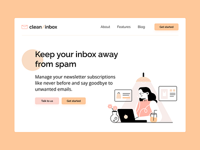 Clean Inbox - example website design for SaaS branding design ui