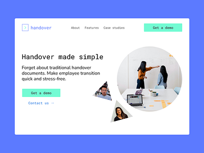 Handover - example website design for SaaS branding design graphic design ui