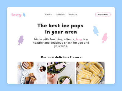 Icey - Website Hero Design branding design ui