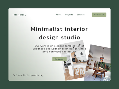 Interiorss - Website Hero Design branding design ui