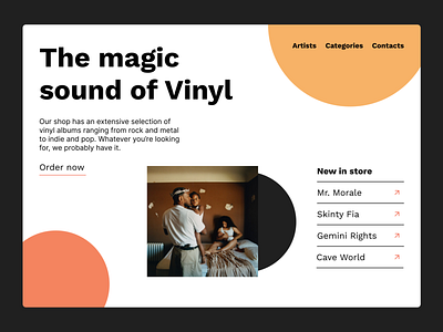 Vinyl - Website Hero Design