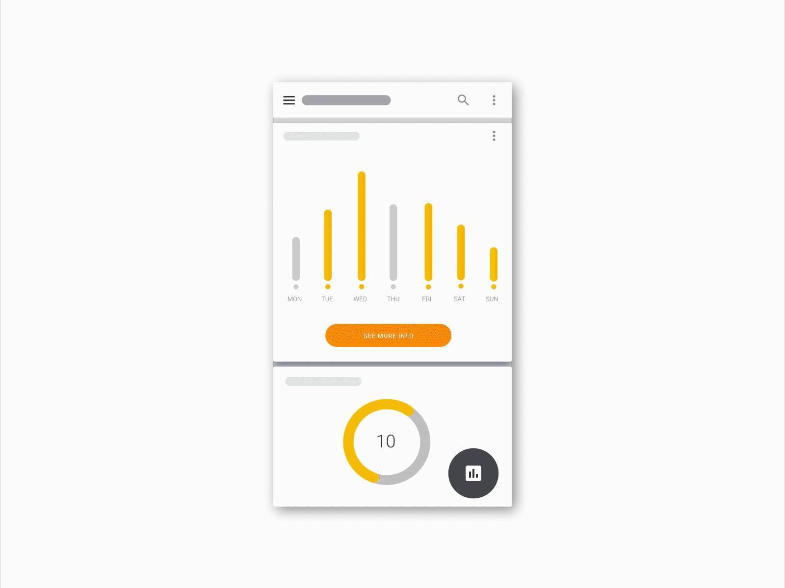 FAB Menu animation design graphs menu