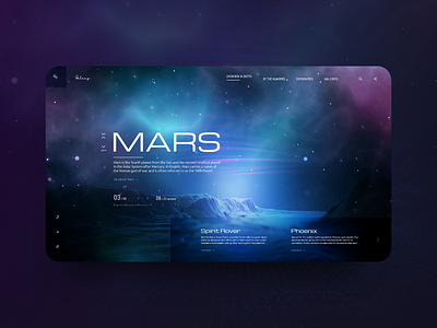 Galaxy - Mars app color creative dark design galaxy illustration information interface landingpage layout mars space ui ui ux ux web web design webdesign xd