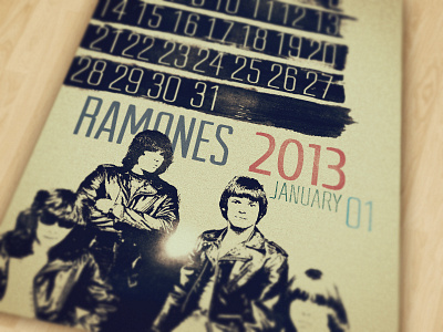 2013 Calendar January calendar grunge poster ramones