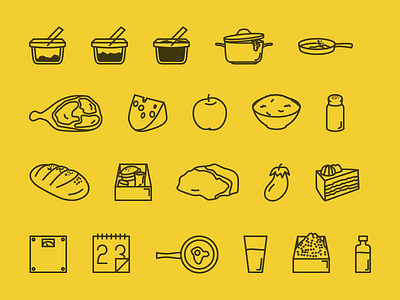 EatFit icon set app icon icons set stroke