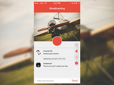 Broadcasting Screen broadcasting design flat interface ios ios7 iphone ui ux