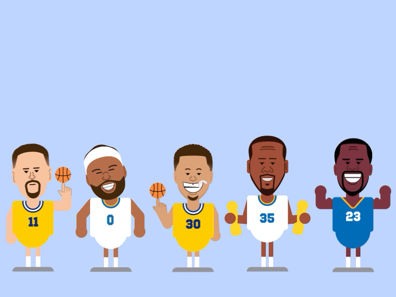 Bobbleheads animation basketball bobblehead boogie draymond espn gif golden state illustration kd klay loop nba players steph warriors