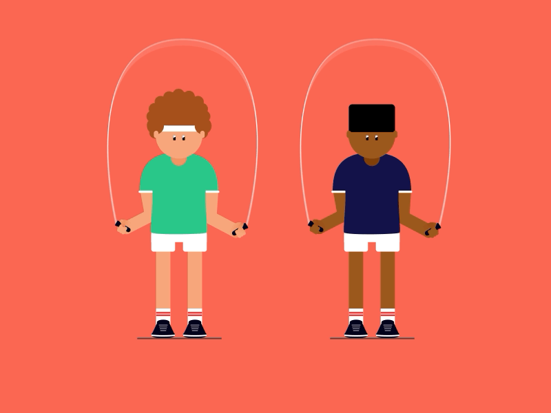 Jump Rope animation character design exercise gif illustration workout