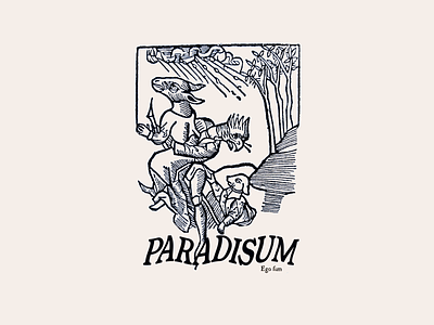 Paradisum black design drawing graphic design illustration minimal monochrome retro