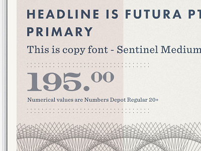 Typographic and Elemental planning.... currency element futura product sans sentinel serif texture typography