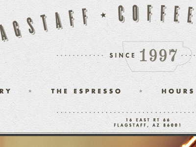 Flagstaff Coffee Company Redesign arizona coffee espresso futura indicia knockout logo numbers redesign site type