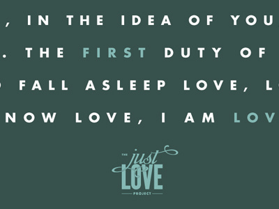 (Just) Love Because You Were First Loved blue futura just love may modernism project series typography vintage