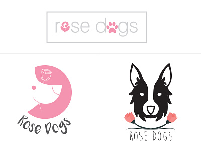 Rose Dogs animal dog logo rose